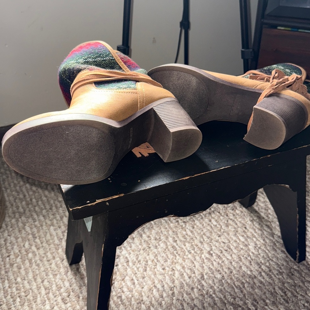 Sugar Tan and Multicolor Ankle Boots - Picture 5 of 6